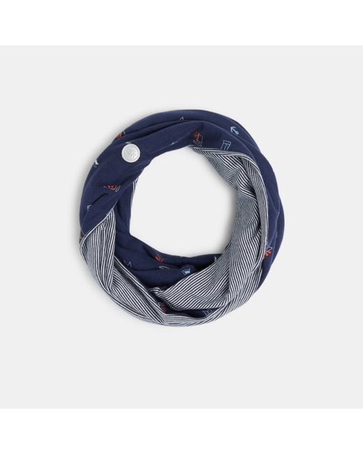 Snood bi-face en jersey bleu garçon