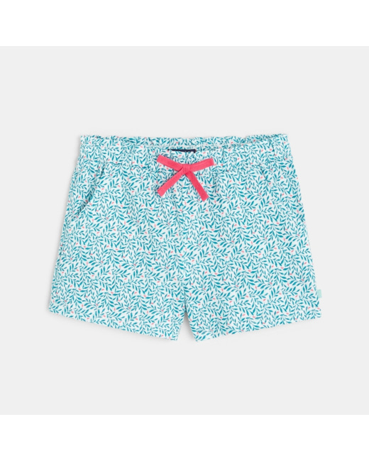 Short en jersey imprimé vert fille