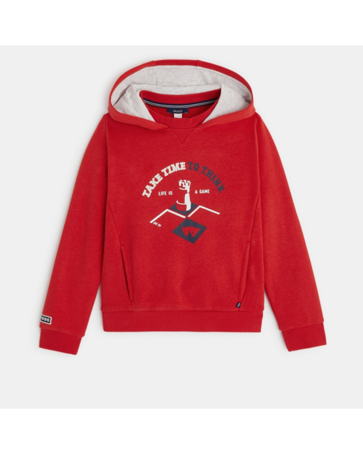 Sweat-shirt à message "life is a game" rouge garçon