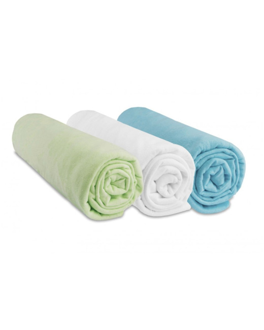 Lot de 3 draps-housses bébé coton 60x120