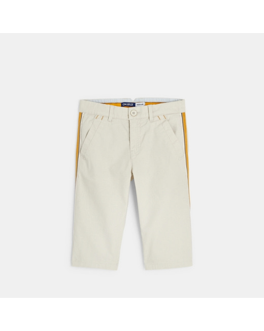 Bermuda coupe droite en toile beige garçon