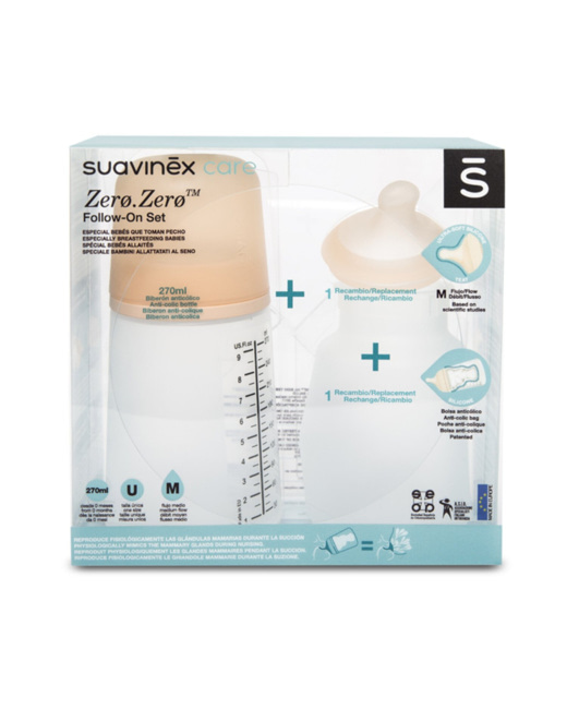 Pack biberon Zero.Zero + tétine + poche silicone