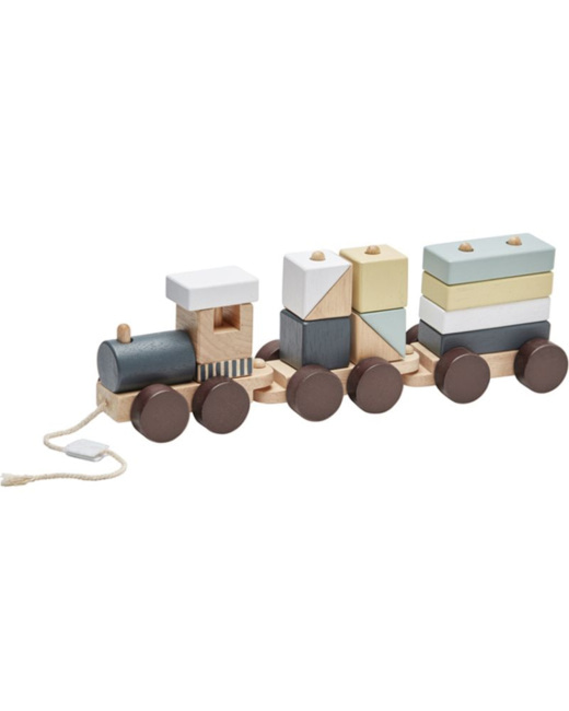 Train blocs de construction avec cubes naturel