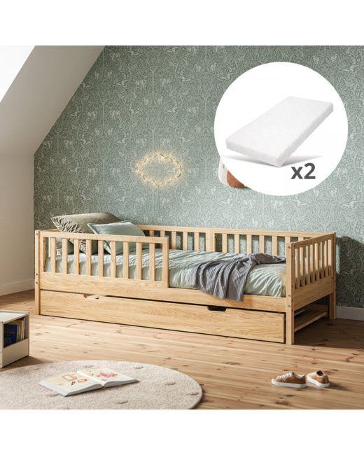 Lit gigogne enfant plume avec matelas