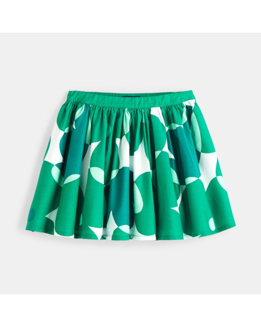 Jupe imprimée verte fille