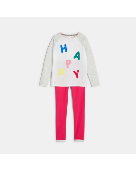 Pyjama à message blanc fille