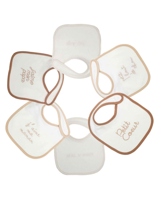 Lot de 6 bavoirs naissance brodés