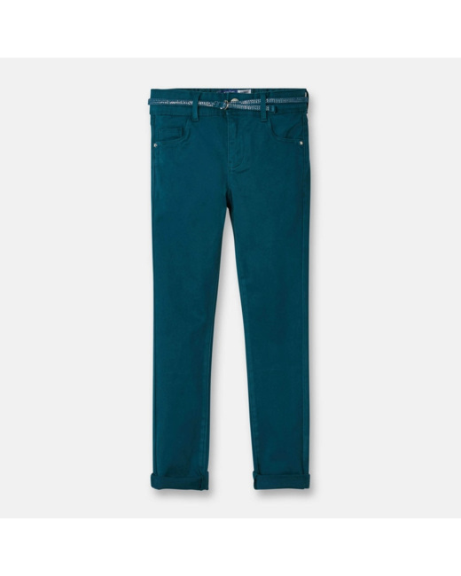 Pantalon skinny hyper stretch turquoise fille