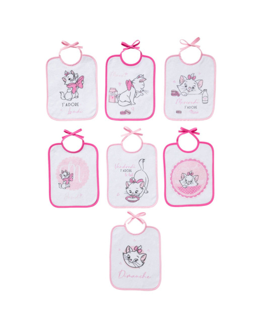 Lot de 7 bavoirs journaliers naissance