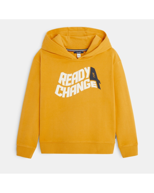 Sweat-shirt à capuche en molleton jaune garçon