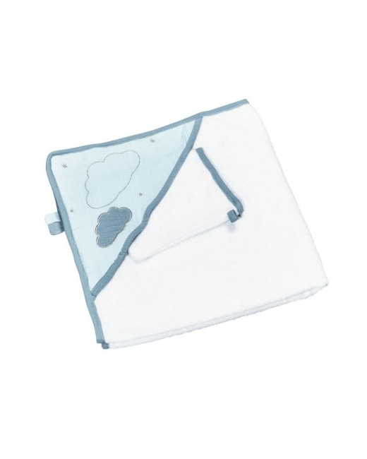 Cape de bain et gant Lily Mint