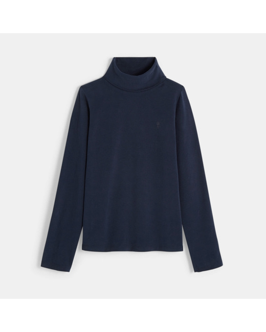 T-shirt col roulé bleu fille