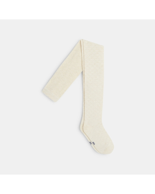 Collant en tricot fantaisie beige fille