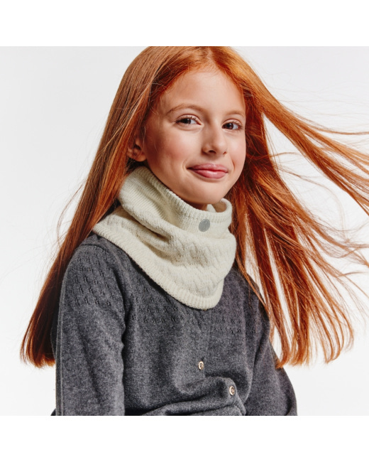 Snood torsadé fantaisie beige fille