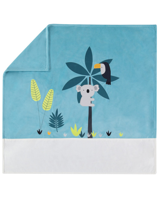 Couverture en velours motif animaux de la jungle
