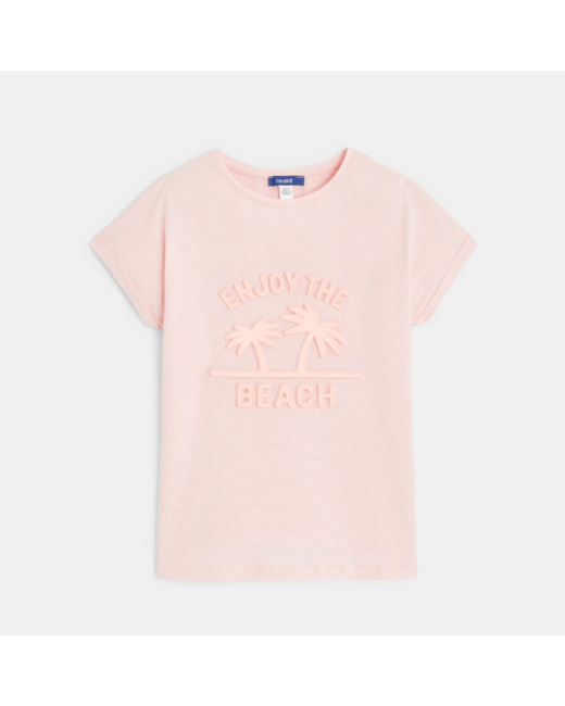 T-shirt à message rose fille
