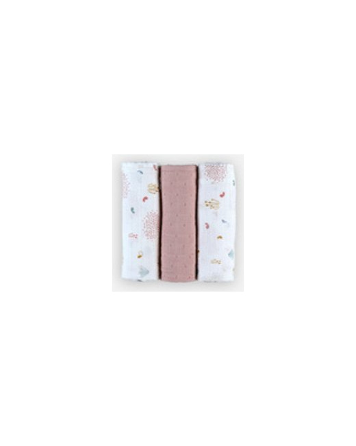 Set de 3 langes en mousseline de coton BIO