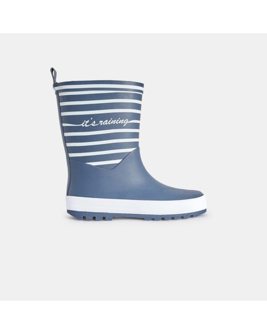 Bottes de pluie rayées bleues garçon