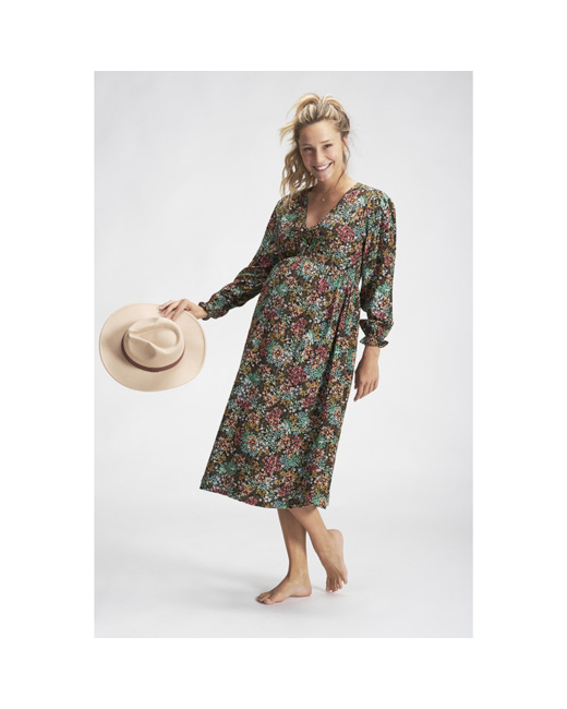 Robe longue de grossesse imprimé fleuri