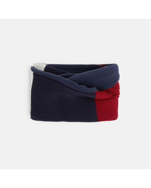 Snood colorblock doublé en polaire rouge garçon