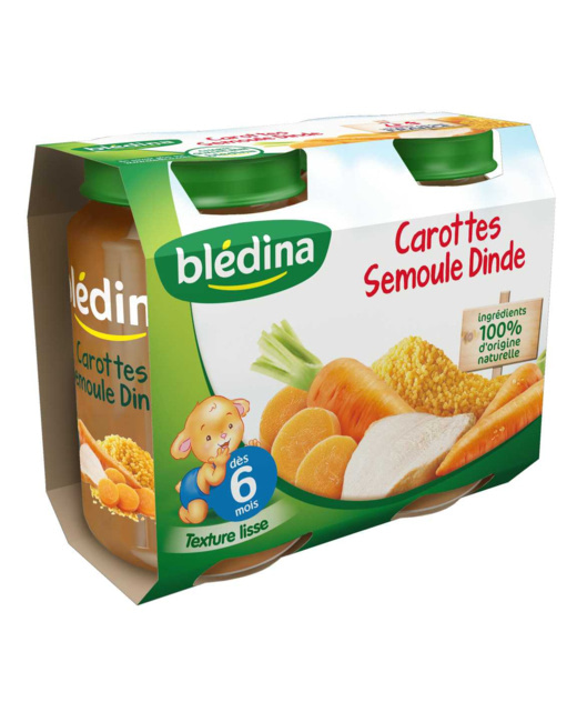 Pot Carottes Semoule Dinde 2x200g