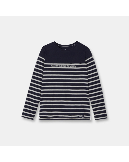 T-shirt rayé bleu garçon