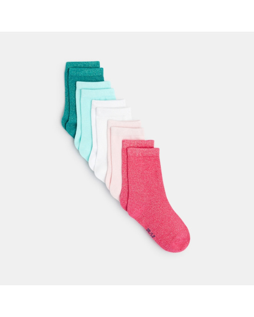 Chaussettes à paillettes (lot de 5) roses fille
