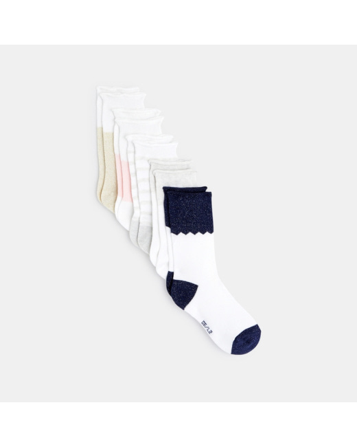Chaussettes fantaisie (lot de 5) roses fille