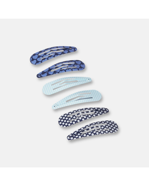 Lot de 6 barrettes fantaisie bleu fille