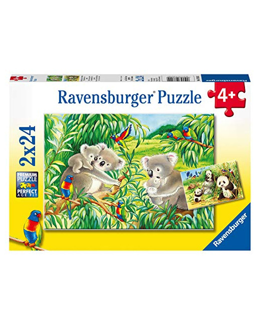 Puzzle - Mignons koalas et pandas - 2x24 pièces