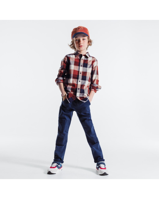Chemise à carreaux rouge garçon