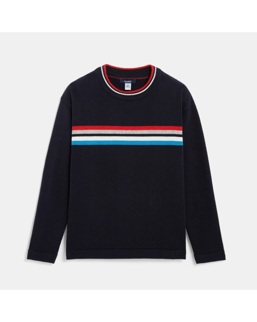 Pull à rayures bleu garçon