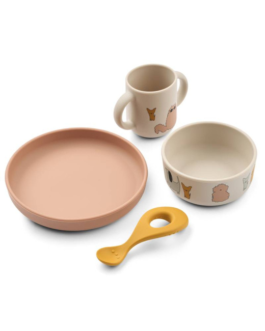Coffret repas en silicone Vivi - Peach / Sea shell mix