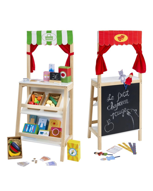 Marchande et théâtre en bois 