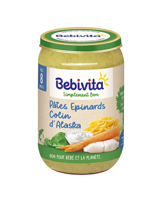 Pot pâtes épinards colin d'Alaska bio