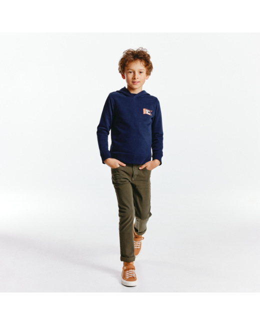 Sweat-shirt à capuche bleu garçon