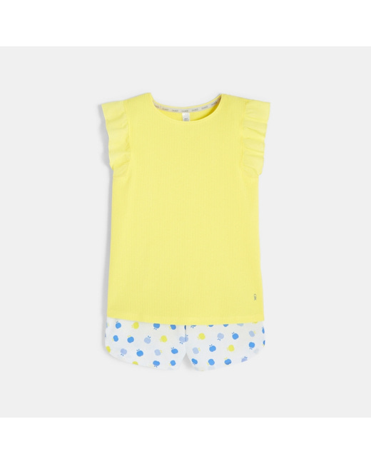 Pyjama d'été jaune fille