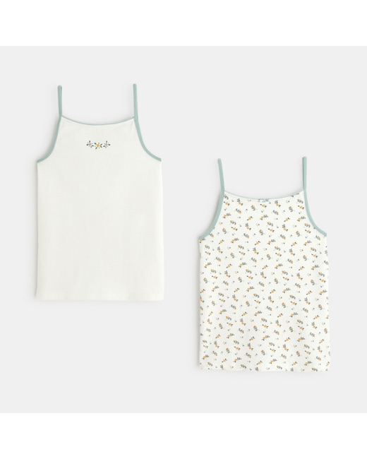 Débardeur à fines bretelles / sous-vêtements blanc fille