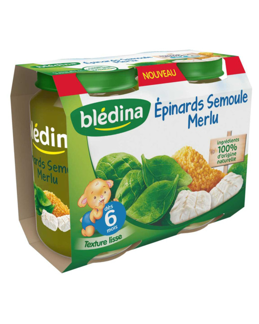 Pot Épinards Semoule Merlu 2x200g