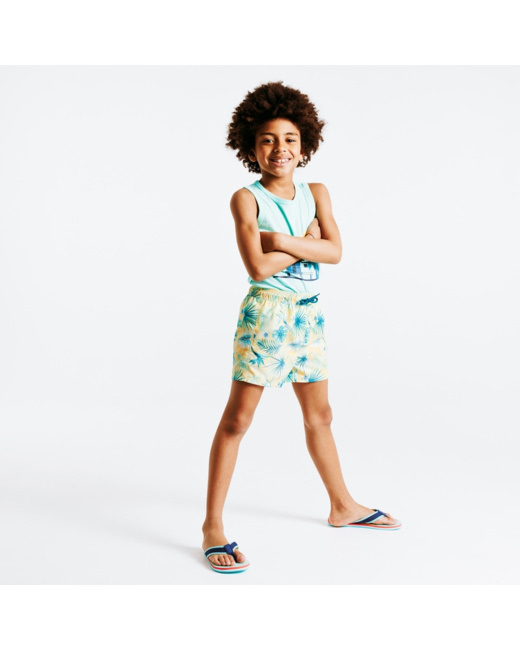 Short de bain imprimé jaune garçon