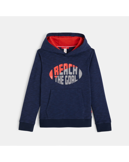 Sweat à capuche Okaïdi Sport bleu garçon