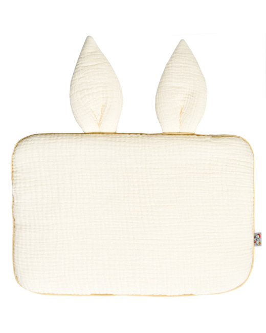 Oreiller plat lapin en gaze de coton, Jeanne
