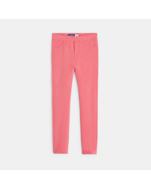 Leggings en jersey uni rose fille