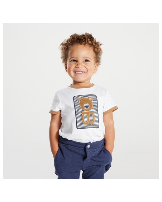 T-shirt ours brodé coton fantaisie