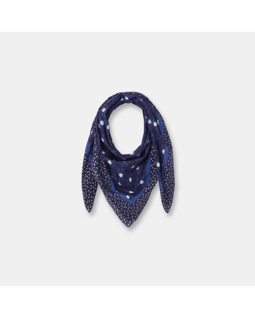 Foulard carré imprimé bleu fille