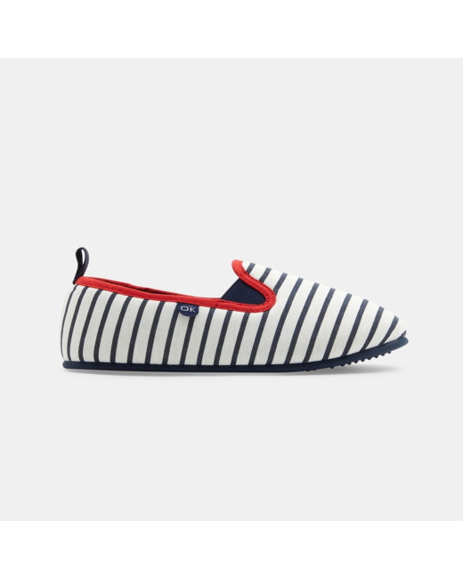 Chaussons sans-gêne rayés bleus garçon