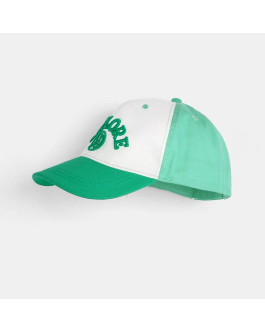 Casquette en toile bicolore verte garçon