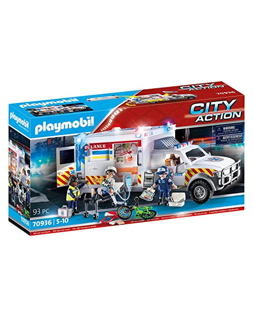 Playmobil City Life - Ambulance avec secouristes et blessé