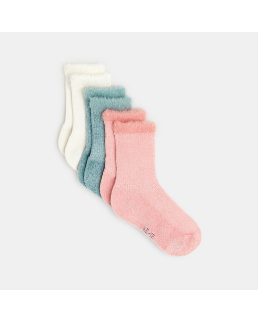 Chaussettes en maille chenille vertes fille