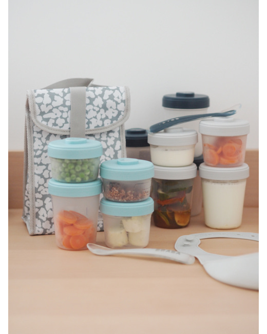 Lot de 12 boîtes de conservation en verre pour bébé - 118 ml - Avec  couvercles - Réutilisables - Passent au micro-ondes et au lave-vaisselle